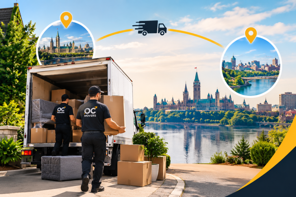 Gatineau moving services with movers loading a moving truck